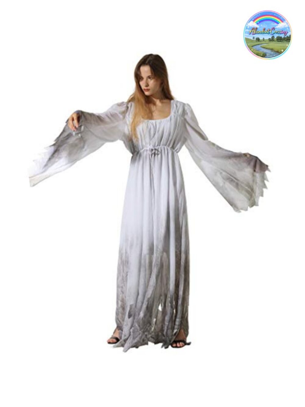 White Gothic Victorian Ghost Costume Dress Halloween Fancy Dress